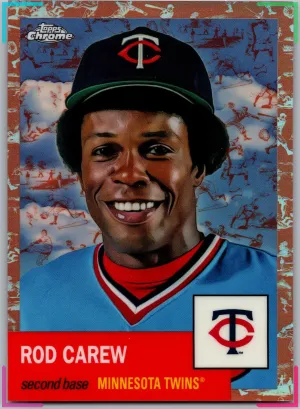 2022 Topps Chrome Platinum Rod Carew Rose Gold Toile Refractor /75 #184
