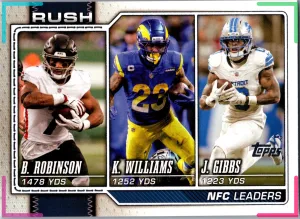 2026 Topps Flagship NFC Rushing Leaders #285 Bijan Robinson Kyren Williams Gibbs