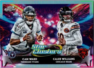 2025 Topps Cosmic Chrome Caleb Williams Cam Ward Star Clusters #SC-1 Rookie RC