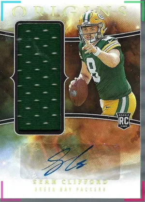 2023 Panini Origins Sean Clifford Rookie Jumbo Jersey Auto RC RPA Packers