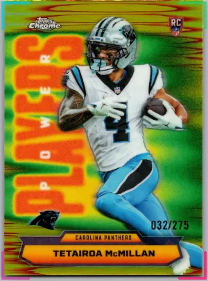 2025 Topps Chrome Tetairoa McMillan Power Players Yellow Refractor /2 #PP-28
