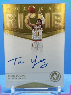 Trae Young 2018-19 Panini Opulence Nouveau Riche Rookie #NRTYG 1/10 On Card Auto