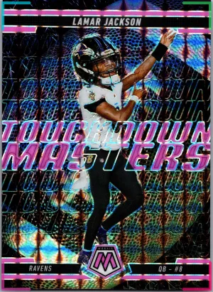 2025 Panini Mosaic Lamar Jackson Touchdown Masters Insert #5 Baltimore Ravens