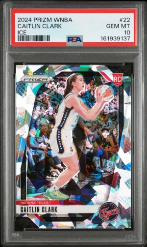 2024 Panini Prizm WNBA #22 Caitlin Clark RC Ice PSA 10