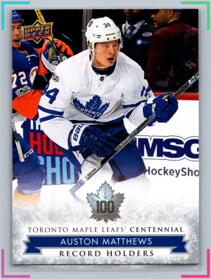 2017 UD Toronto Maple Leafs Centennial Record Holders AUSTON MATTHEWS #149