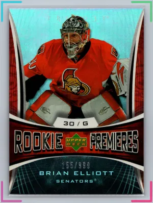 2007-08 Upper Deck Trilogy Rookie Premieres BRIAN ELLIOTT #166 NM #/999