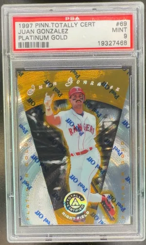 1997 Pinnacle Totally Certified Juan Gonzalez Platinum Gold /30 #69 PSA 9
