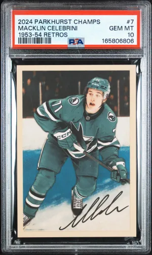 2024 Upper Deck Parkhurst Champions 1953-54 Retros Macklin Celebrini PSA 10