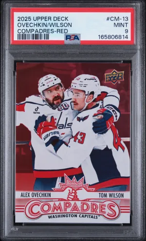 2025 Upper Deck Ovechkin/Wilson Compadres Red Parallel /199 PSA 9