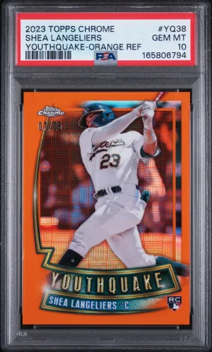 2023 Topps Chrome Shea Langeliers RC Youthquake Orange Refractor /25 PSA 10