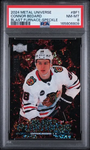 2024 Skybox Metal Universe Blast Furnace Connor Bedard Blast Furnace-Speckle /199 PSA 8