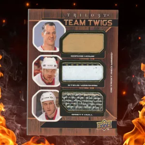 2023-24 Upper Deck Trilogy Team Twigs Howe / Yzerman / Hull Relic /10 #14