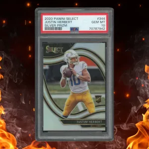 2020 Panini Select Justin Herbert Silver Prizm Rookie #344 PSA 10