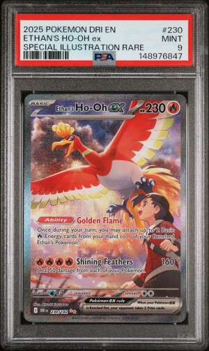 2025 Pokemon Dri En-Destined Rivals Ethan's Ho-Oh Ex Special Illustration Rare PSA 9