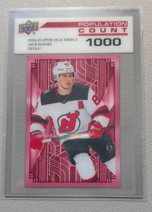 2024-25 Upper Deck Series 2 Jack Hughes Population Count 1000 #PC-54