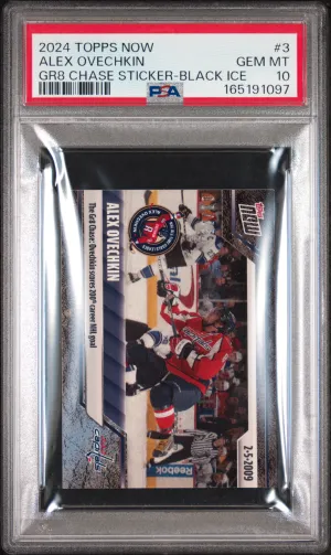 2024 Topps Now The Gr8 Chase Stickers Alex Ovechkin Gr8 Chase Sticker-Black Ice Jersey #8/25