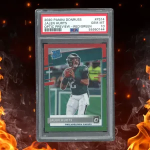 2020 Panini Donruss Optic Jalen Hurts Rated Rookie Red/Green #P-314 PSA 10
