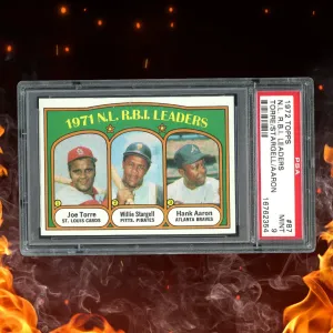 1972 Topps Joe Torre Willie Stargell Hank Aaron R.B.I. Leaders PSA 9 #87