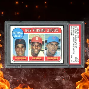1968 Topps Juan Marichal Gibson Jenkins Pitching Leaders #10 PSA 9