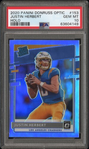 2020 Panini Donruss Optic Justin Herbert Holo PSA 10