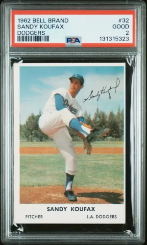 1962 Bell Brand Dodgers Sandy Koufax Dodgers PSA 2 #32