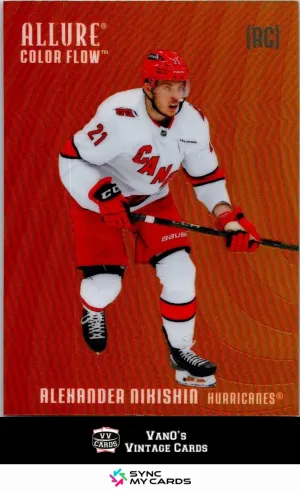 2025-26 Upper Deck Allure Color Flow Red Orange Alexander Nikishin #CF-3 RC