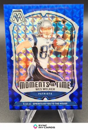 2024 Panini Mosaic Moments in Time Mosaic Blue #5 Wes Welker /99 No. 5