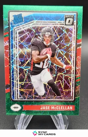 2024 Donruss Optic Jase McClellan Rated Rookie Green Velocity Prizm #243 Falcons