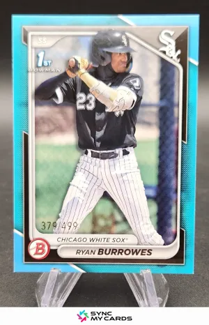 2024 Bowman Baseball Ryan Burrowes Sky Blue 1st Bowman #BP-119 White Sox