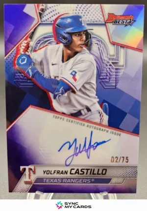 2025 Bowman's Best #B25-YC Yolfran Castillo Autograph Auto Purple Refractor /75