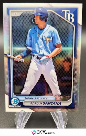 ADRIAN SANTANA 2024 BOWMAN CHROME BASEBALL REFRACTOR RAYS /499
