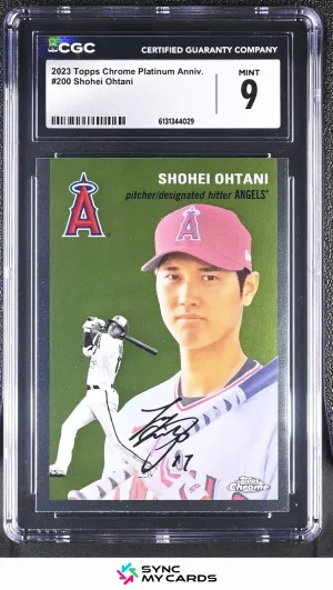 2023 TOPPS CHROME PLATINUM ANNIVERSARY #200 SHOHEI OHTANI CGC 9 MINT
