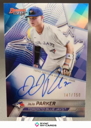 2025 Bowman's Best JoJo Parker Auto Autograph Blue Refractor #/150 Blue Jays