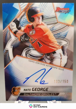 2025 Bowman's Best Baseball NATE GEORGE Auto Blue Refractor /150 #B25-NG