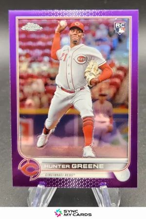 Hunter Greene 2022 Topps Chrome Update Purple Refractor #191 RC Reds Rookie
