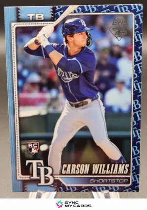 Carson Williams 2026 Topps Series 1 #25 Team Color Logo Border Variation RC Rays