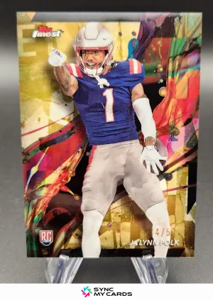 2024 Topps Finest Ja'Lynn Polk RC Gold Checkerboard Refractor #'d/50 Patriots