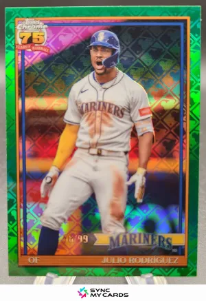2026 TOPPS CHROME JULIO RODRIGUEZ LOGOFRACTOR 1991 CHROME GREEN 91CB-13 #'D/99