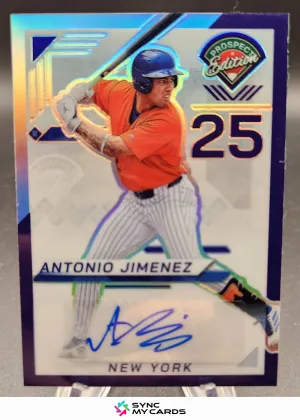 2025 Panini Prospect Edition NY Mets Antonio Jimenez 110/125 Blue Prizm Auto