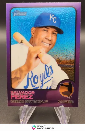2022 Topps Heritage - Salvador Perez - #267 Purple Chrome Refractor ROYALS