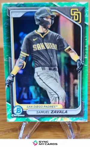 2024 Bowman Chrome Prospect Samuel Zavala #BCP-57 Green Lunar Glow Padres