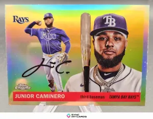 2025 Topps Chrome Platinum Anniv Junior Caminero Topps Chrome Refractor TB Rays