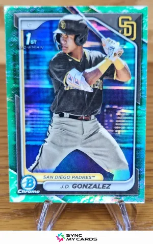 2024 Bowman Chrome 1st Prospect J.D. Gonzalez #BCP-111 Green Lunar Glow Padres
