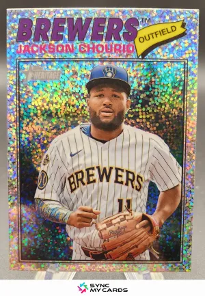 2026 Topps Heritage #272 Jackson Chourio Chrome Silver Sparkle Refractor Brewers