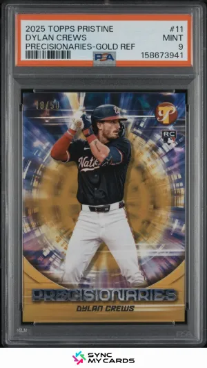 2025 Topps Pristine Precisionaries PR-11 Dylan Crews Gold Refractor RC /50 PSA 9