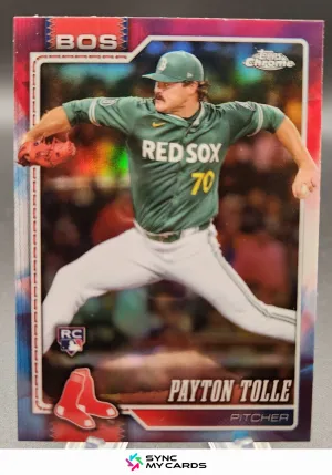2026 Topps Chrome #177 Payton Tolle Red White and Blue Refractor RC Red Sox