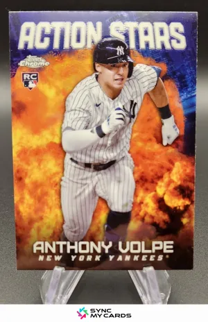 2023 Topps Chrome Update Anthony Volpe Action Stars Refractor Rookie RC Yankees