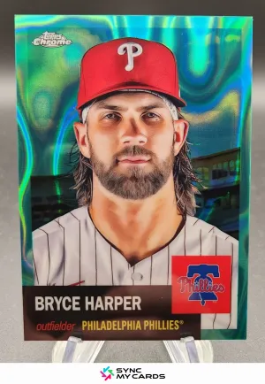 2022 Topps Chrome Platinum Anniversary 400 Bryce Harper Aqua Lava Refractor /299