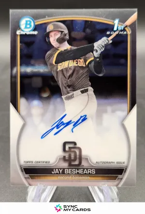 2023 Bowman Draft #CDA-JBE Jay Beshears 1st Chrome Prospect Autographs