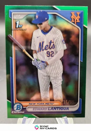 Bowman Chrome 2024 Edward Lantigua Green Refractor BCP-246 /99 New York Mets 1st